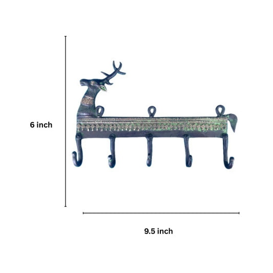 Designer Brass Wall Hook | Premium Quality for Stylish Home Accents | Luxury Brass Wall Hook ( Green, 9.5 inch)