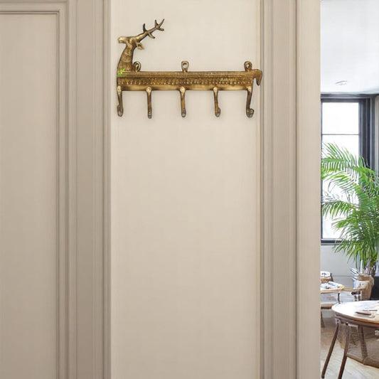 Premium Handcrafted Brass Wall Hook | Premium Quality for Stylish Home Accents | Sophisticated Brass Wall Hook ( Yellow 9.5 inch)