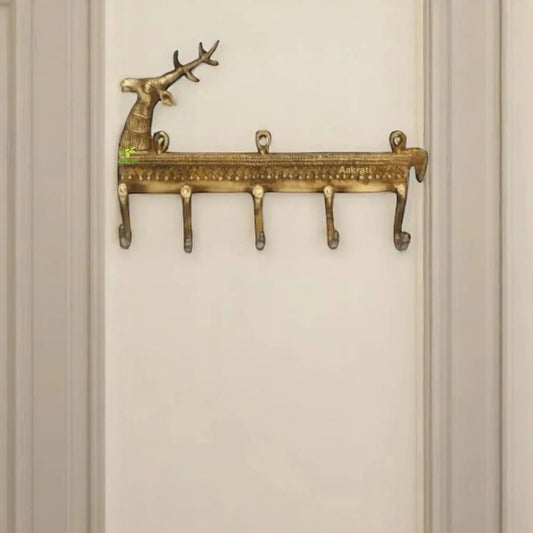 Premium Handcrafted Brass Wall Hook | Premium Quality for Stylish Home Accents | Sophisticated Brass Wall Hook ( Yellow 9.5 inch) Aakrati