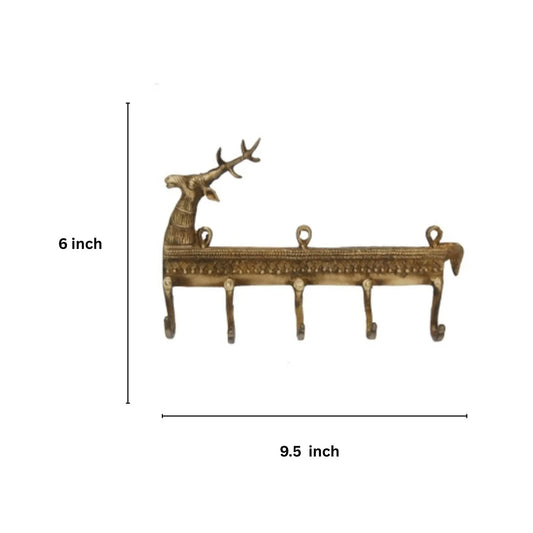 Premium Handcrafted Brass Wall Hook | Premium Quality for Stylish Home Accents | Sophisticated Brass Wall Hook ( Yellow 9.5 inch) Aakrati