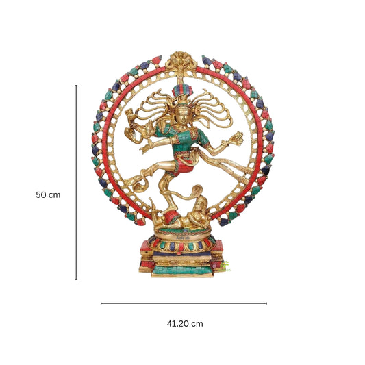 Magnificent Brass Nataraj | Nataraja Idol | Stone Work| Shiv Nataraj Figurine | Lord of Dance | Temple | Corner | Yoga Hall | Office | Gifts.