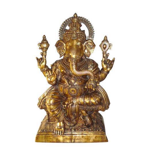 Big size Sitting Lord Ganesha Brass Made Statue by Aakrati 5 feet height Aakrati