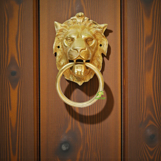 Vintage Brass Lion Door Knocker | Elegant Entrance Decor for Your Home | Luxury Brass Knocker ( Yellow, 7.5 inch)