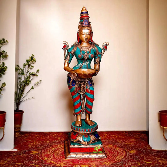 Deep Lakshmi brass metal for Temple & Gift Aakrati