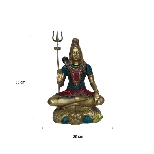Stone finish big sitting Shiva statue best decor for Garden and lobby Aakrati