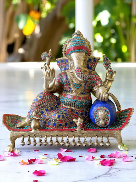 Lord Ganesh Statue With Stone Work