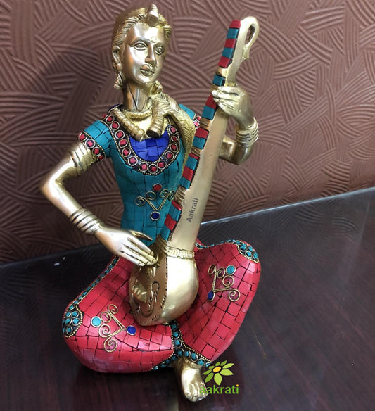 Four Musicians Home Decor Brass Made Set Aakrati