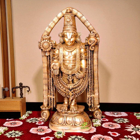 Lord Tirupati Balaji Statue Brass Made Metal