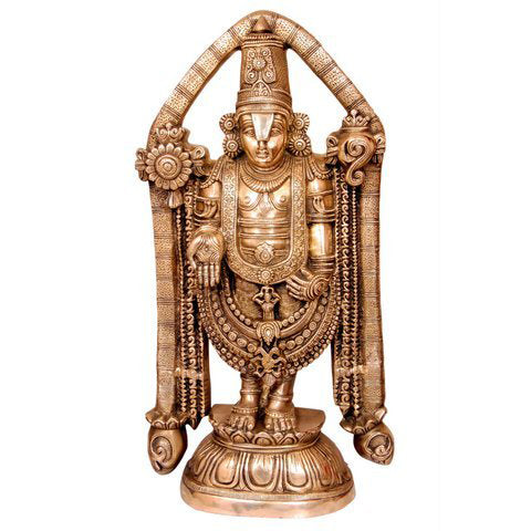 Lord Tirupati Balaji Statue Brass Made Metal Aakrati
