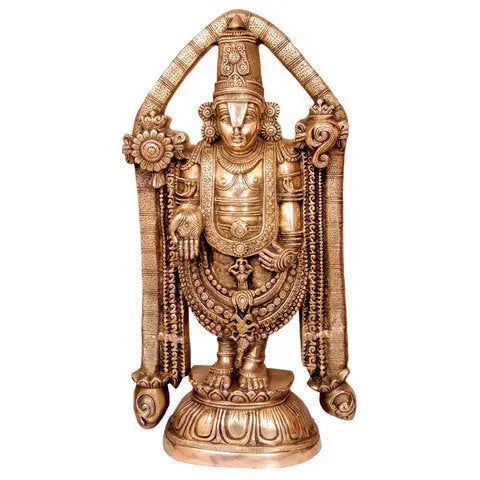 Lord Tirupati Balaji Statue Brass Made Metal Aakrati