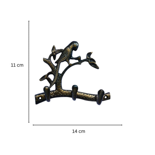 Brass Decorative Hook | A Beautiful Accent for Your Living Space | Vintage Brass Wall Hook ( Brown, 5.5 inch) Aakrati