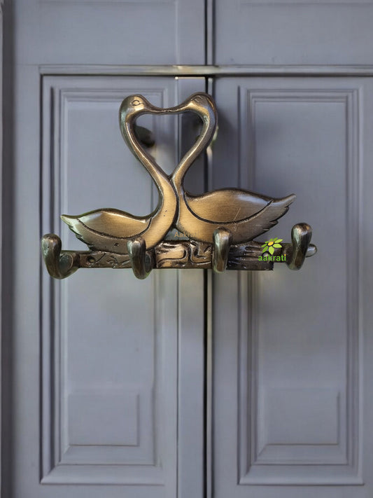 Elegant Brass Wall Hook | Stylish and Functional Home Decor | Swan Design Brass Wall Hook ( Brown, 7 inch)