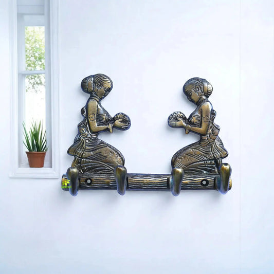 Brass Handmade Wall Hook | Perfect for Unique and Stylish Home Decor | Artisanal Brass Wall Hook ( Black, 6 inch) Aakrati