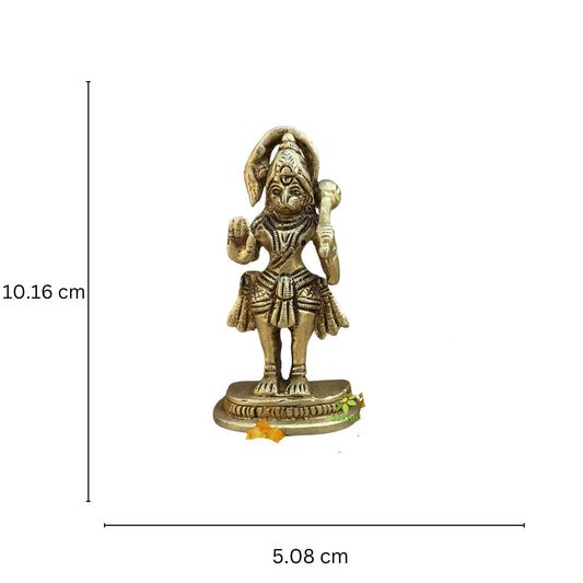 Small Hanuman Statue 4 Inch Ideal for Home/Office: Religious Idol with Hand Engraving ( Multicolor, 4 inch) Aakrati