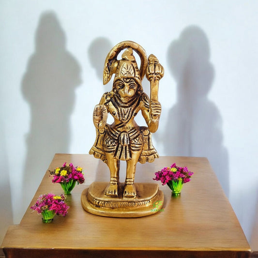 Small Hanuman Statue 4 Inch Ideal for Home/Office: Religious Idol with Hand Engraving ( Multicolor, 4 inch)