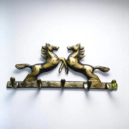 Brass Decorative Wall Hooks | Elegant Handcrafted Hangers for Home Decor | Artisan Handmade Designer Brass Hooks ( Yellow, 11 inch)