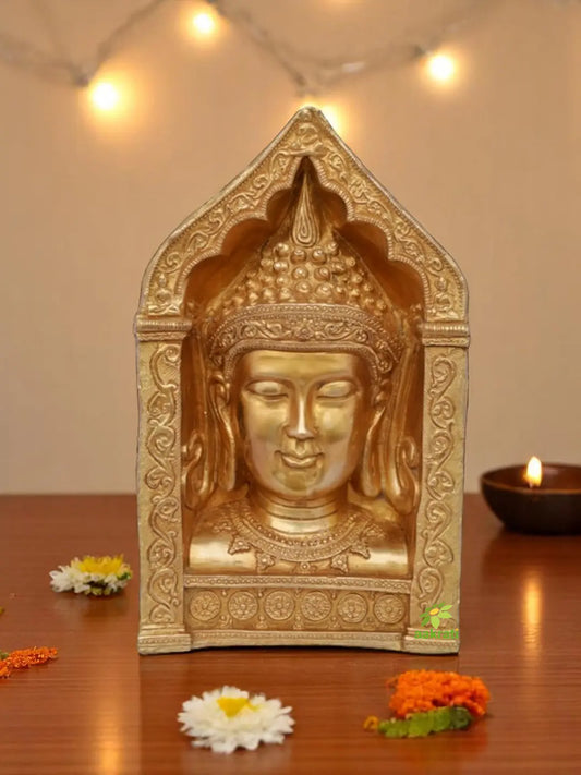 Lord Buddha Brass Made Decorative Figure Super Fine Carving Aakrati