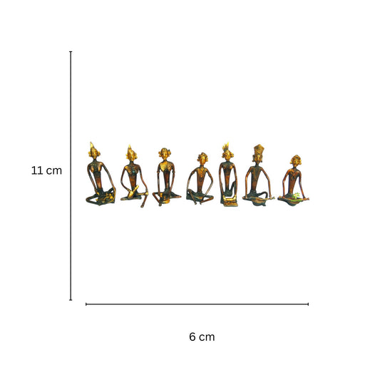 Handcrafted Brass Musician Figurine | Elegant Home Decor for Music Lovers | Brass Musician Showpiece ( Golden, 4.5 inch)