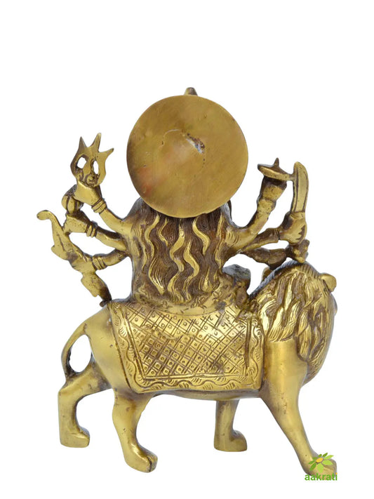 Durga Mata Idol | For Protection, Peace, and Prosperity | Durga Devi Brass Murti ( Brown, 8 inch) Aakrati
