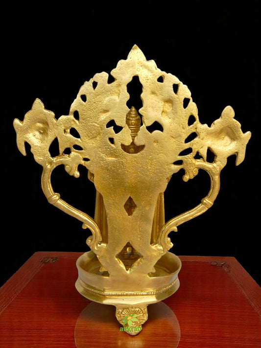 Brass Lord Balaji Idol | Ideal for Spiritual Home Decor | Handmade Brass Balaji Murti with Shankh and Chakra ( Yellow, 11.2 inch)