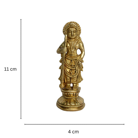 Handmade Brass Udupi Idol | Perfect Addition to Your Sacred Home Temple | Brass Udupi Murti ( Yellow, 4.4 inch)