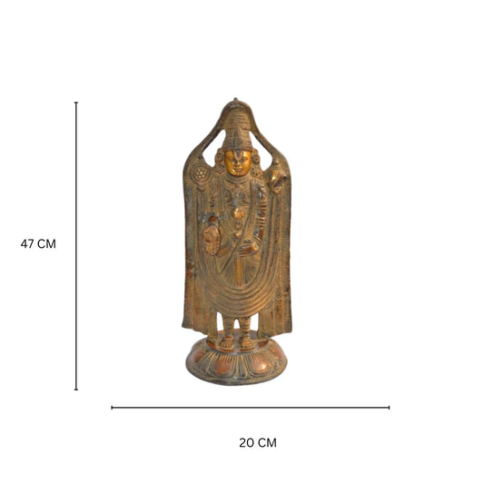 Brass metal Lord Balaji - Venkateswara figure for your office and home temple Aakrati