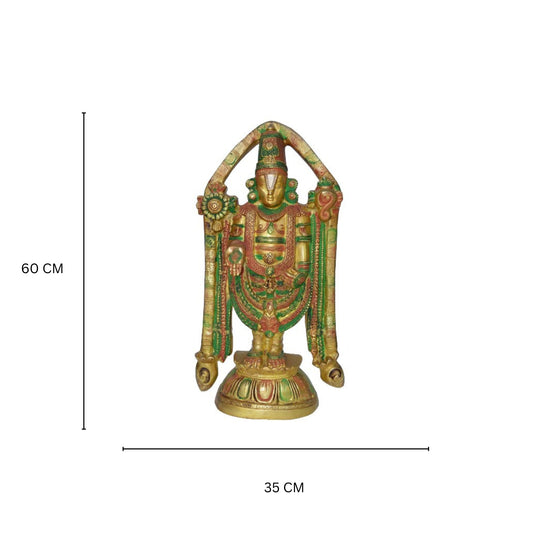 Lord Balaji Brass Sculpture decorative finish Religious Statue