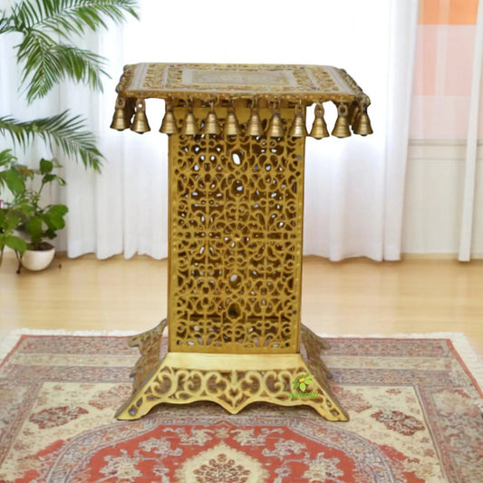 Brass Table - Golden Color - Antique Home Decor - Showpiece - 22 inch Aakrati