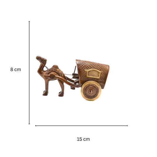 Handmade Brass Camel Cart Showpiece | Beautiful Vintage Decor for Sacred Spaces | Brass Camel Cart Sculpture ( Brown, 5.9 inch)