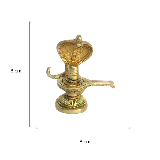 Brass Shivlinga Statue | Beautiful Religious Showpiece for Home Blessings and Devotion | Handcrafted Brass Shivlinga Murti ( Yellow, 3.1 inch)