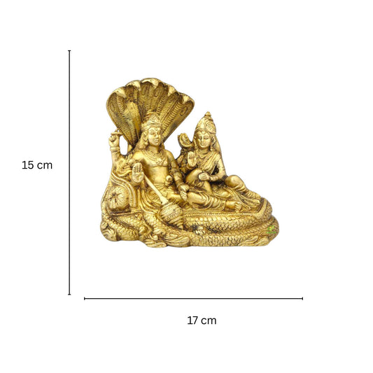 Resting Laxmi Narayan on Sheshnag Brass Statue