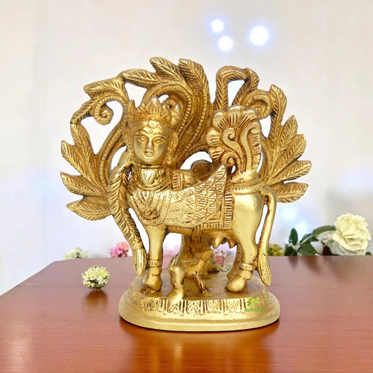 Unique Goddess Kamdhenu Brass Statue Aakrati
