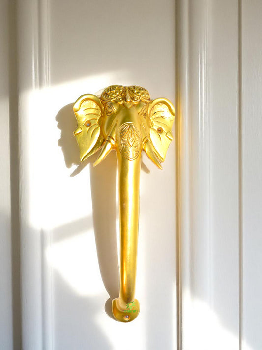 Elephant Look Designer Door Pull Handle in Brass