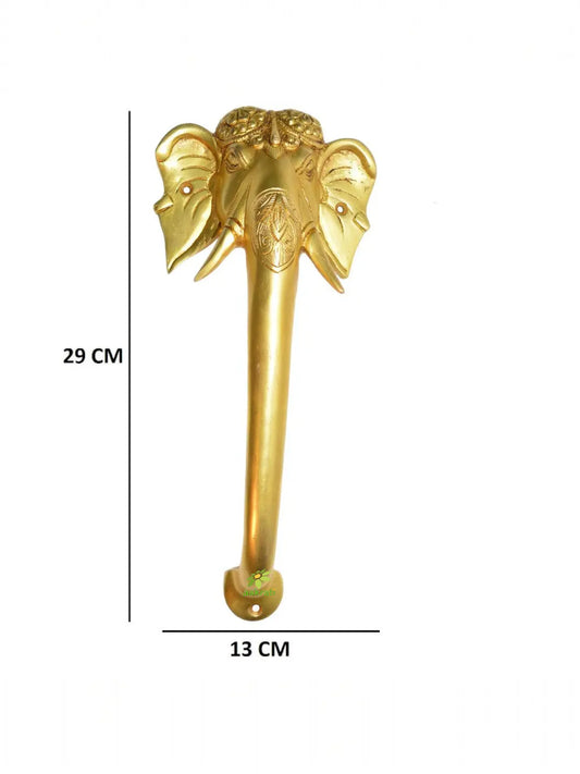 Elephant Look Designer Door Pull Handle in Brass Aakrati
