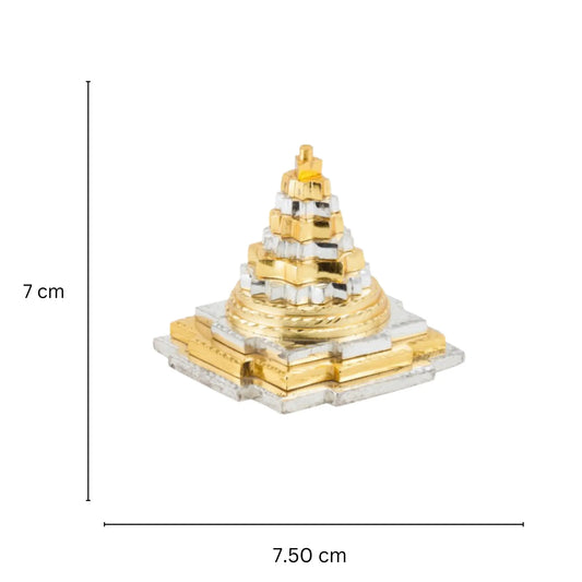 Aakrati - Brass Silver and Golden Finish Pyramid Feng Shui | Good Luck | Prosperity Symbol | Wealth Symbol | Dark Energy | Paper Weight Aakrati