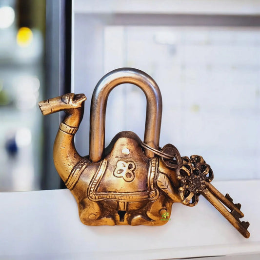 Aakrati Pad Lock in Camel Shape Full Functional with 2 Keys - Gym Lock, Combination Locks for Gates, Toolbox, Luggage, Cabinet, Bicycle, School, Home, Office Aakrati