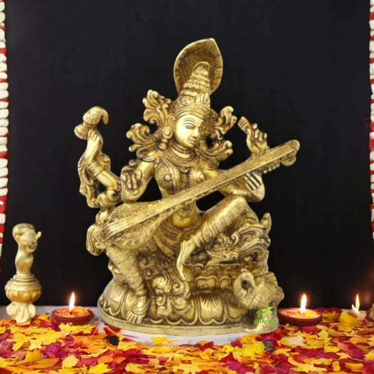 Saraswati/Veena Vadini Sitting Idol Statue Aakrati