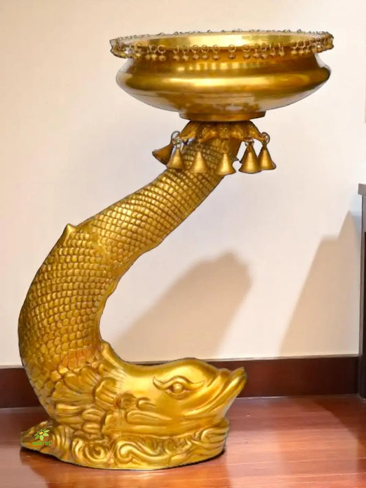 Fish Shape stand with urli and small bells Aakrati