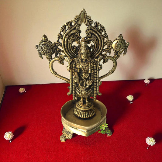 Shankh Chakra Namah Lord Balaji Brass Religious & Decorative Statue Aakrati