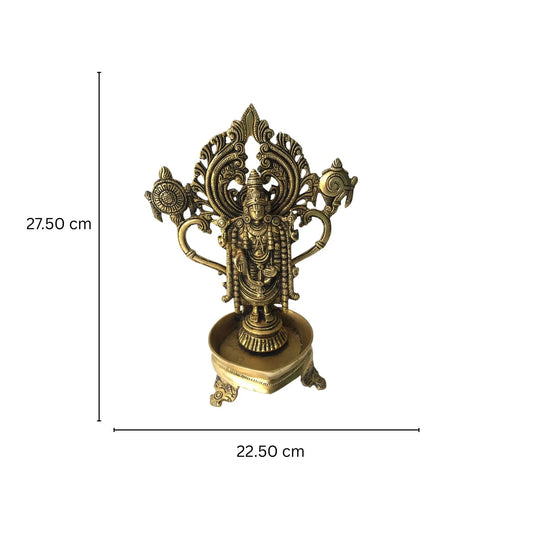 Shankh Chakra Namah Lord Balaji Brass Religious & Decorative Statue Aakrati