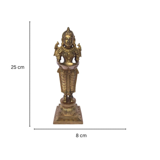 Two Deep Laxmi Statue of Brass for Home Decor(Pack of 2) Aakrati