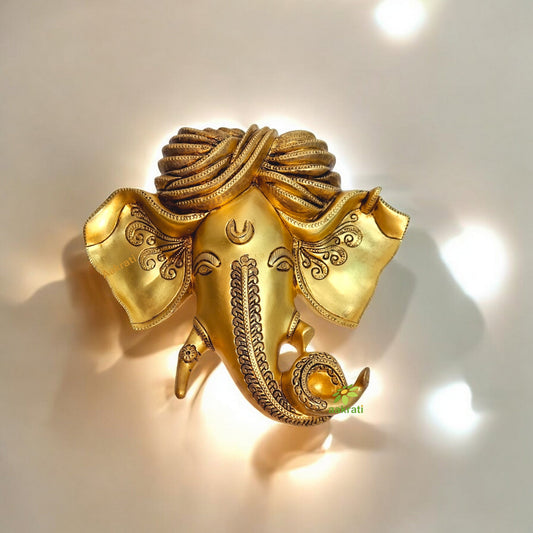 Brass made Ganesha figure wall decor Aakrati