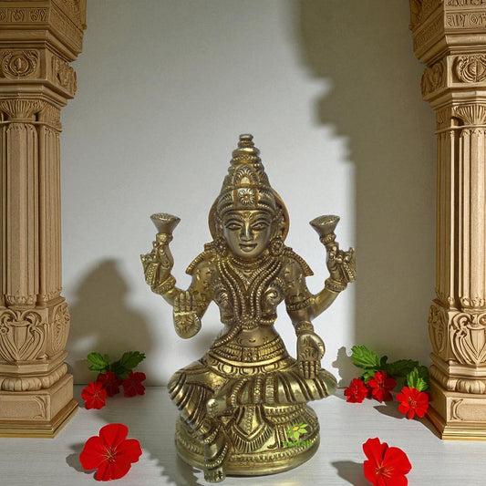 Laxmi Ji Brass sculpture in antique Finish