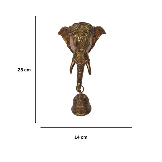 Wall Hanging Bell Hold by Elephant - Unique Wind Chimes on Christmas - Rare Design for Home Office Decor Aakrati