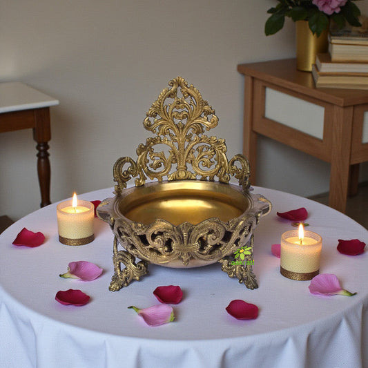 Brass Metal Home/Event Decor Floating candle stand/Urli Aakrati