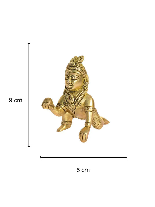 Ladoo Gopal Brass temple Religious Statue Aakrati