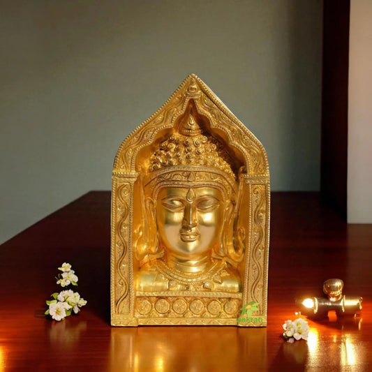 Buddha Face Brass Decorative Frame for Table Decor Aakrati
