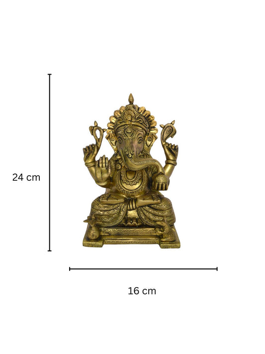 Brass figure of Lord Ganesha Religious Hindu Diety