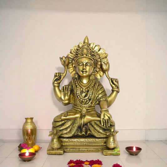 Laxmi Brass Statue Goddess of wealth Aakrati