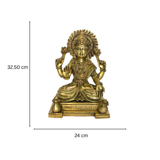 Goddess Laxmi Brass Metal hand carved Pooja Ghar Statue
